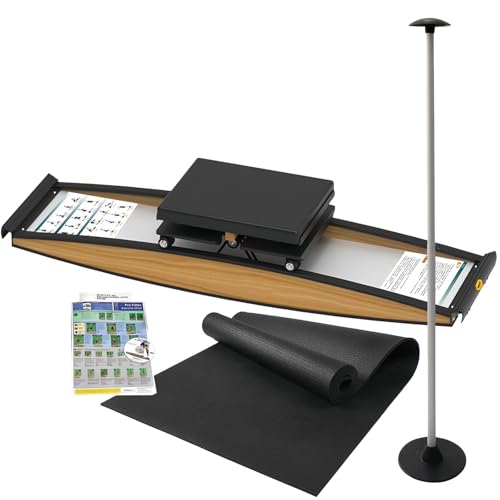 HEIHEIZI Indoor Ski-apparaat, Gesimuleerd Ski-oefenapparaat, Professionele Indoor Fitnesapparatuur, 150kg Draagvermogen, 0-100kg Instelbare Weerstand, voor Workout Balans, Cardiotraining