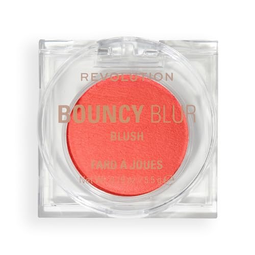 Revolution Bouncy Blur Blush, make-up per guance e labbra, formula modulabile con effetto levigante, Coral Blur Burst, Vegan & Cruelty-Free