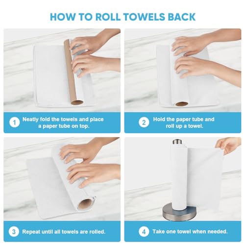Image of AIDEA Microfiber Cleaning Cloth Roll 165 Sheets 3 Roll,Paper Towels 11 x 9