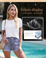 TNNZEET Black Shirt Womens - Short Sleeve Spring Summer Casual Tops Loose Basic Tees Crew Neck Tshirts Fashion Clothes 2026 — image 4
