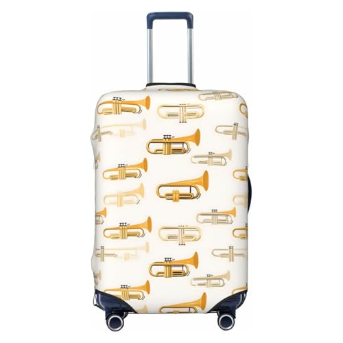 Luggage Cover Protector - Vintage Yellow Saxophone Print Suitcase Covers for Luggage Fit 22-24 Inch Suitcase