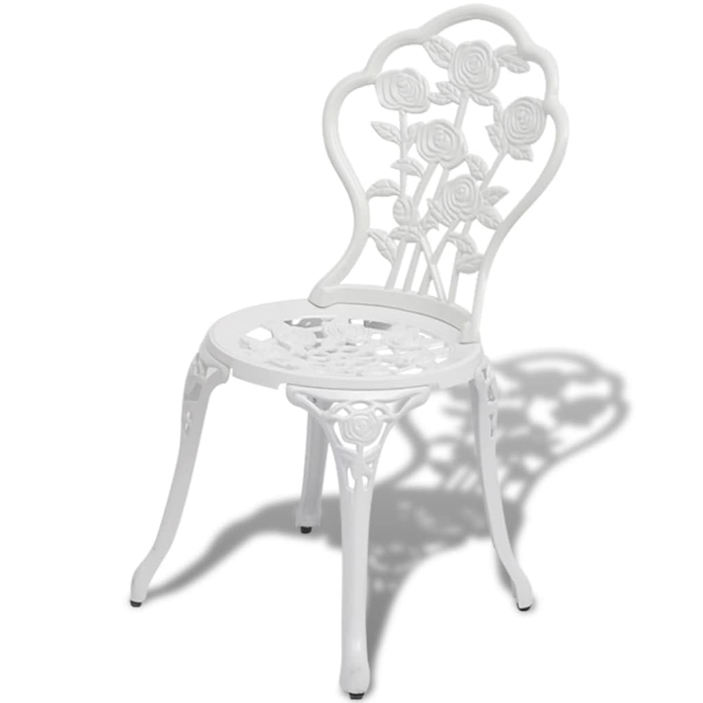 Set di 3 mobili da giardino in alluminio pressofuso, colore bianco, per giardini, terrazze e balconi