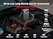 Pelsee 3500A Jump Starter with Air Compressor, 20000mAh Portable Car Battery Jump Starter, 45W Fast Charge, 12V Battery Pack(10L Gas 8L Diesel Engine)with Tire Pressure Monitor, Light,Jumper Cables,E1