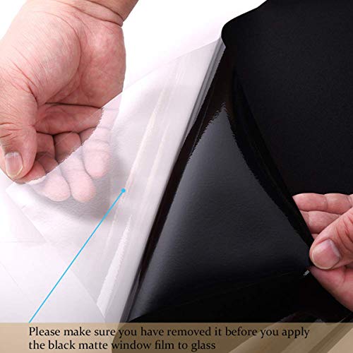 Wochitv Total Blackout Window Film 100% Light Blocking Non Adhesive No Residue Removable Opaque Static Cling Privacy Glass Tint For Home Bedroom Darkening Heat Control (35.4 In X 16.4 Ft) #TOP6