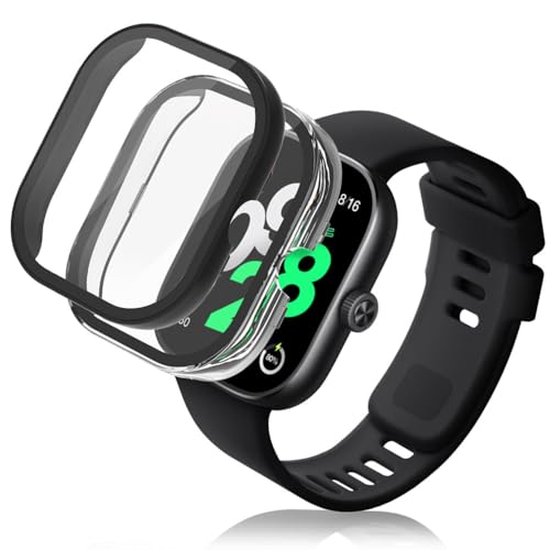 �yYXHH�y2024�N�x ��s�����z2����z Redmi Watch 4 �p �P�[�X �ی�J�o�[ �K���X�t�B���� ��̌^ �P�[�X PC�f�� �S�ʕی� �����^ �����ȒP �ϏՌ� �����ߗ� �w��h�~ ���h�~ Redmi Watch 4 �p �u���b�N+�N���A