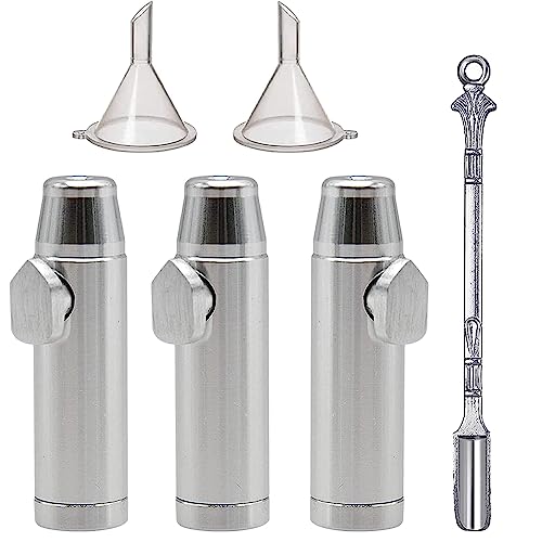 HEADNMORE® 2 Dosatori Per Tabacco Da Fiuto – Sniffer In Acrilico E Vetro Marrone Con Logo (1,4 Cm X 6,7 Cm)