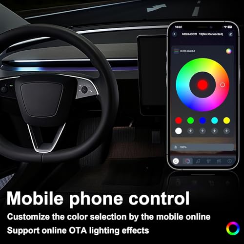 Smart BSD Ambient Lighting para Tesla Model 3 y Y 2021-2024 miniatura 3