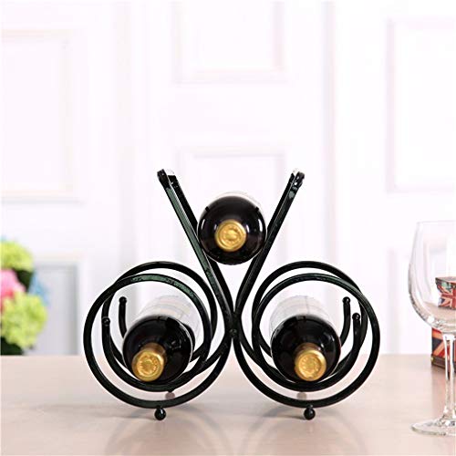 Soporte para botellas de vino para 3 unidades metálico miniatura 3