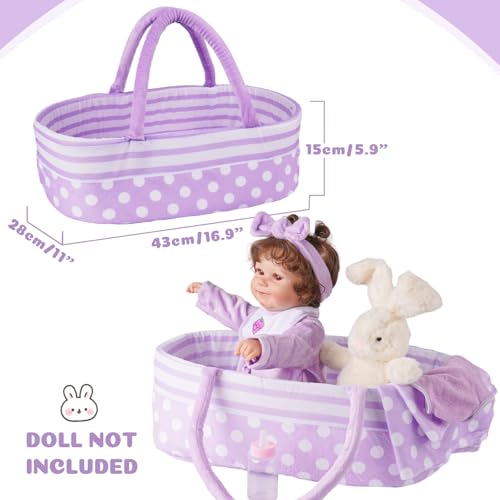 Babeside 13131 5 Pcs Reborn Baby Doll Bassinet For 17-22 Inch Baby Dolls, Soft Baby Doll Crib Bed Accessories Fit Newborn Baby Doll Girl thumb #2