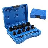 Estrattore per viti esagonali, 11 pezzi, robusto set di estrattori per dadi con Easy Off, estrattore per viti e bulloni danneggiati, per manutenzione, auto, elettrodomestici, officine