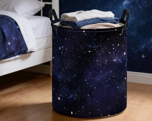 Image of ESSME Kids Laundry Basket,Space Hamper Collapsible Canvas Storage Bin for Boys and Girls, Cute Hamper,Gift Baskets(Space)