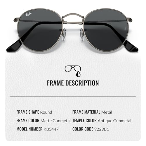 Ray-Ban RB3447 ROUND METAL ANTIQUED Round Shaped Sunglasses for Men & Women with Official RAYBAN Eyewear Kit3