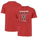 47 Brand MLB Men's Borderline Franklin Cooperstown Team Color Wordmark Primary Logo Short Sleeve Baseball T-Shirt - Washington Senators - Red - X-Large