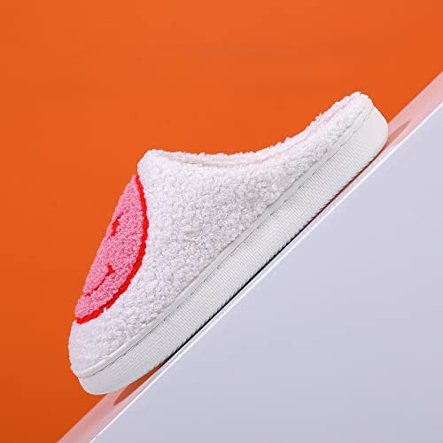 Monerffi Smile Face Slippers, Retro Comfy Winter Shoes Warm Plush House Slippers For Women Men, Couples Novelty Soft Lightweight Indoor Outdoor Slippers Anti-Slip #TOP5