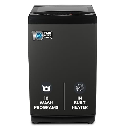Image of NU 8 Kg Fully Automatic Top Load Washing Machine with Soft Close Premium Toughened Glass Lid (WFTLM80GD, Inox Grey)