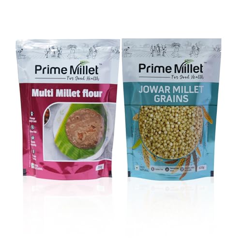 Image of Prime Millets Organic Multi Millet Flour | Whole Jowar Grain |Pack of 2 (750g Each) | High Fiber | Healthy Digestive Meals | Premium Quality