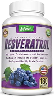100% Pure Resveratrol 1000mg Per Serving Max Strength 180 Capsules Antioxidant Supplement Extract