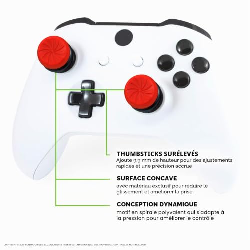 KontrolFreek FPS Freek Inferno pour Manette Xbox One et Xbox Series X | Manettes de Perfomance | 2 Haut et Concave | Rouge – vue 4