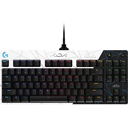 Logitech G PRO K/DA Mechanische Gaming-Tastatur, League of Legends Gaming-Zubehör, US QWERTY-Layout - Schwarz/Weiß