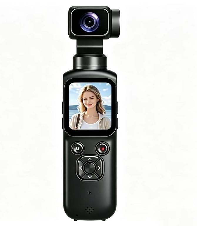 Caméra Vlog 4K avec mise au point du visage et objectif pivotant pour créateur de contenu vidéo
