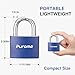 Puroma Lock Keyed Padlock, 2 Pack Aluminum Locks with 3 Keys Alike, 1.1 Inch Locker Lock 43mm Small Padlocks for Gate, Fence, Shed, Toolbox, School Gym Locker (Blue)