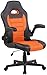 Fauteuil de Bureau John en Similicuir, Chaise de Bureau avec Accoudoirs repliables, Fauteuil de Bureau Pivotant avec Rembourrage de 8 cm, Chaise de Bureau avec Charge Maximal 139 kg, Couleur:Orange