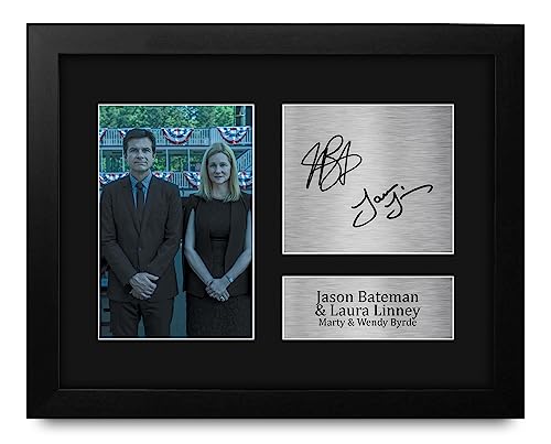 HWC Trading Jason Bateman & Laura Linney Ozark Framed Gifts Printed Signed Autograph Picture for TV Show Fans - US Letter Size