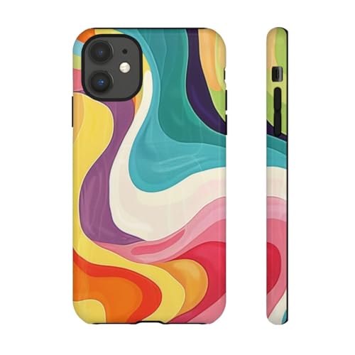 Coque iPhone 11 motif abstrait multicolore groovy pour le quotidien