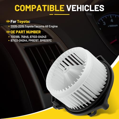 Image of 700188 HVAC Blower Motor Fan Fit for Toyota Tacoma 2005-2015 | (Not fit TRD Sport, TRD Sport Prerunner, Base Prerunner, SR5 Prerunner) Blower Motor Replacement 8710304040 87103-04043