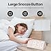 Digital Alarm Clock, with Wooden Electronic LED Time Display, 3 Alarm Settings, Humidity & Temperature Detect, Wood Made Electric Clocks for Bedroom, Bedside, Desk (White-Big Bold)