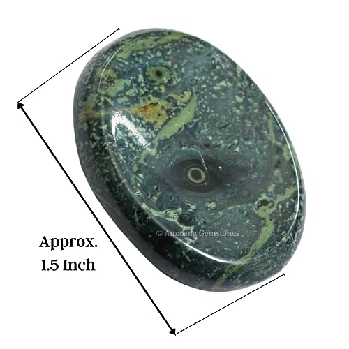 Image of Amazing Gemstone Kambaba Jasper Worry Stone, Healing Crystals - Piedra Crystal Fidget for Gift, Meditation, Calming, Relaxation, Stress Relief