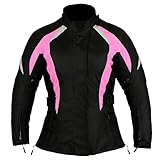 Vaster Moto Damen-Motorradjacke mit CE-Protektoren Rosa wasserdicht atmungsaktiv für Sommer und Winter ideal für Mädchen und Fahrerinnen (DE/NL/SE/PL, Alphanumerisch, M, Regular, Regular, Rosa)