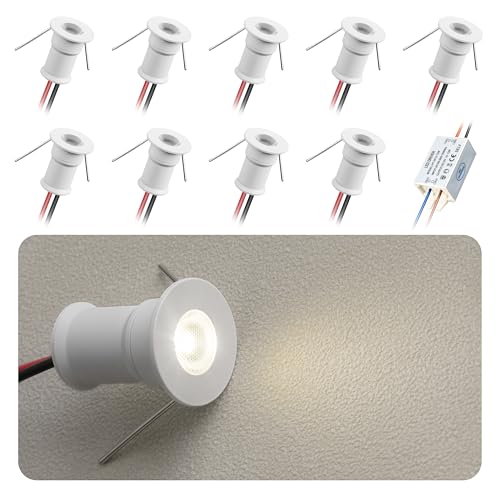 HHTUN 902 Mini faretto LED 30° DC12V 1W, adatto per librerie, armadi e varie vetrine come luci...