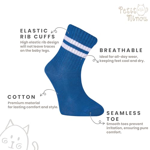 Noodle Seamless-Toe Turkish Cotton Crew Socks - Cool Comfort 5-Pack Kids Socks4