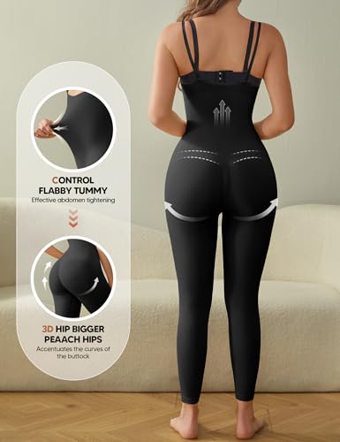 Open Bust Bodysuit Shapewear for Women Tummy Control Thigh Slimmer Butt Lifting Full Body Shaper3