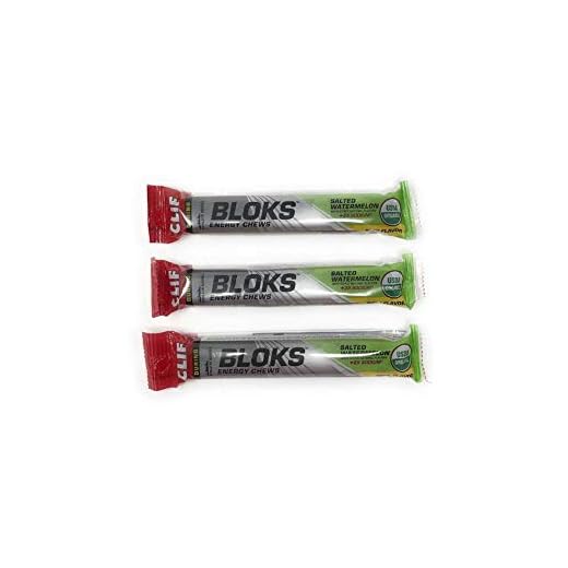 Clif Shot Bloks - Salted Watermelon - Energy Chews (3 x 2.1oz Bars)