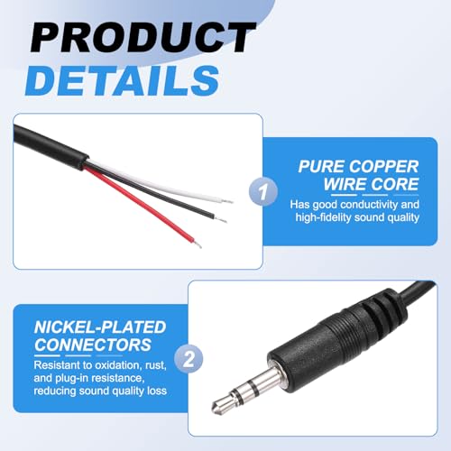 Cable Jack 3.5mm 1m 4 piezas PATIKIL miniatura 4