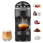 Magician2 Coffee Pod Machine 5-in-1 for Nespresso, Dolce Gusto, Starbucks, ESE 44mm, Lavazza A Modo Mio, Ground Coffee | 20Bars, 1.2L, LED Touchscreen | Espresso Coffee Machine for Home & Office