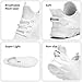 XKOWUO Women Running Shoes Mens Walking Tennis Sport Shoes Women's Gym Sneakers Lightweight Breathable Non Slip Fashion Workout Shoe for Mens Casual Jogging Mesh Sneaker White Size US 8