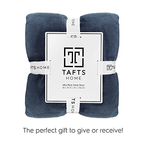 Tafts Throw Blankets - Ultra Plush 320Gsm - Soft, Ultra Comfy, Fluffy And Fuzzy - Plush Blankets And Throws For Couch, Bed & Living Room - All Seasons -Throw Size - Slate Blue #TOP5