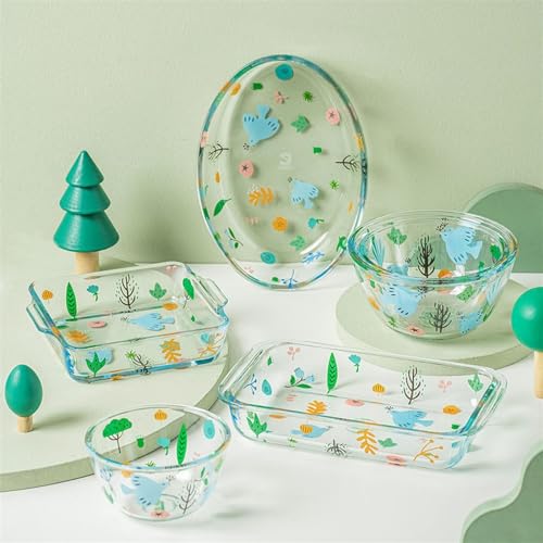 Plat four rectangulaire en verre borosilicate 1400ml avec poignées - 5