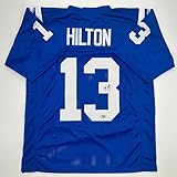 Facsimile Autographed T.Y. TY Hilton Indianapolis Blue Reprint Laser Auto Football Jersey Size Men's XL