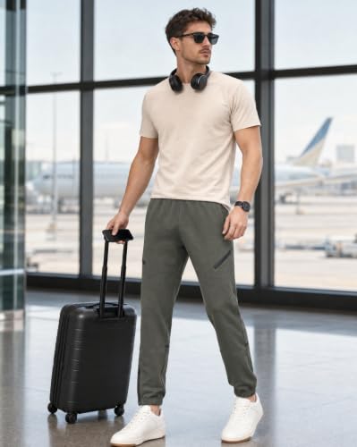 Image of NOBERO Men's Oversized Travel Joggers | Loose Fit | Baggy Relaxed Fit Joggers for Travel