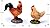 Kryoflare 2Pcs Miniature Rooster and Hen Figurines, Farm Animal Decor, Mini Garden Statues for Fairy Garden Decor, Miniature Outdoor Statues for Micro Landscape