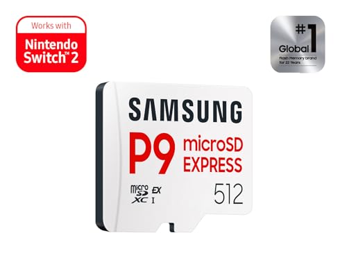 undefined Samsung P9 Express microSD Express Card, 512GB microSDXC Memory Card, Up to 800 MB/s, for Nintendo-Switch ™ 2, (MB MK512T/AM) の商品画像 1