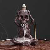 Comeon Skull Decor Incense Stick Holder Reverse Flow Censer Incense Waterfall Burner + Backflow Incense Cones, Incense Sticks, Tweezer, Mat (Don't Listen)