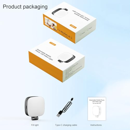 Luz magnética para teléfono con espejo ajustable y batería recargable portátil 7