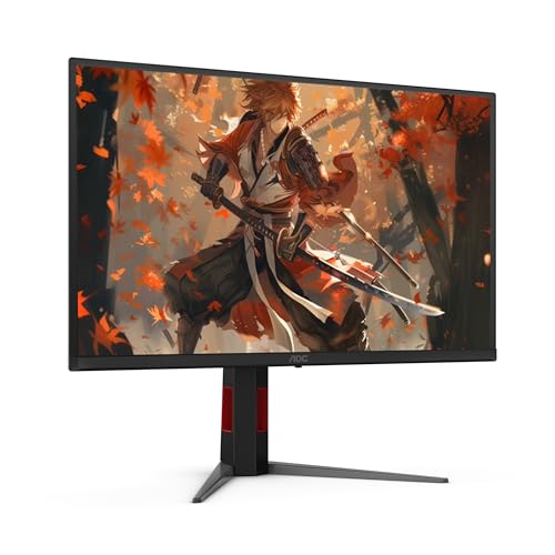 AOC Gaming Q27G42ZE Moniteur de jeu Quad HD 27, 240 Hz, 1 ms, G-Sync comp., HDR10 (2560 x 1440) noir/rouge