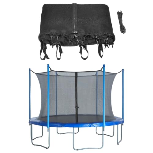14' Trampoline Enclosure Net for 14 Ft. Frame Using 6 Straight Poles or 3 Arch, Installs Inside of Frame