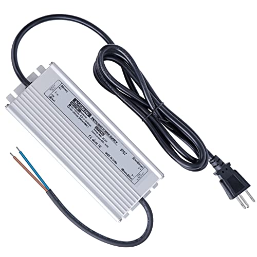 Image of LED Driver 24V 150W LED Power Supply 90-265V AC to 24V DC Low Voltage Output Waterproof IP67 LED Power Supply Transformer Adapter with 3-Prong Plug for LED Light Computer Project Outdoor Light